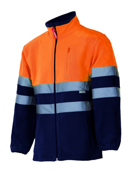 CHAQUETA POLAR BICOLOR A/VISIB. SUP NAR/INF MAR TALLA XS-5XL